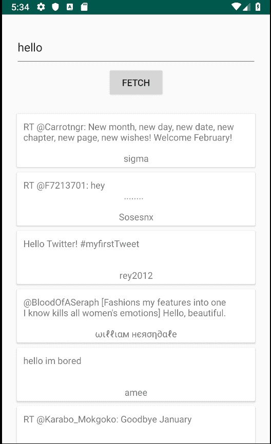 tweets feed